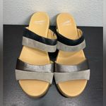 Dansko Theresa Slip On Sandal Clog Black Gray Leather Heels EU 37 US 6.5-7 Photo 2