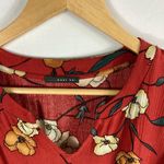 West Kei  Floral Tie Waist Midi Dress in Rust Size Medium Photo 5