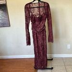 House Of CB  'Gaia' Claret Lace Midi Dress NWOT size L Photo 4