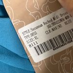 Meshki NWT  Suzanna Strapless Ruffle Mini Dress Marine Blue Teal XL Photo 6