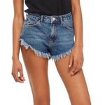 Topshop Moto Kiri High Waist Fray Jean Shorts Photo 0