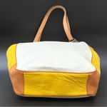 Coach Rare  F23683 Park Color Block Yellow Cream Tan Leather Tote Shoulder Bag Photo 7