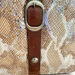 Patricia Nash  Venezia Metallic Python Leather Crossbody Bag Brown Buckle Strap Photo 3