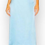 We Wore What Midi Skirt Women's Medium Light Blue Satin Tie Back A-Line NWOT Photo 0