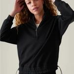 Athleta  Triumph Hybrid Half Zip Sweatshirt Black XS Photo 0