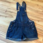 L.E.I. Y2K Denim Shortalls Women’s Sz Med Overalls Bib Shorts Boho 2012 Grunge Blue Photo 0