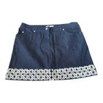 Michael Kors Denim Mini Skirt With Seashell Embellishment Size 14 Photo 6
