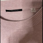 Tahari Sweater Crew Neck Pullover Pink Blush Polka Dot White L/S Women’s Medium Photo 4