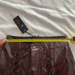 Dolls Kill FLARE LACE UP BROWN FAUX LEATHER PANTS  SIZE XSMALL DELIA'S Photo 6