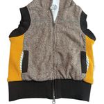 Vintage Y2K Scrapbook Originals Hooded Vest Brown Gold Patchwork Art To Wear Size M Photo 2