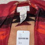 Free People  Red and Black Patterned Poncho Photo 5