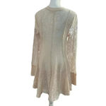 Free People  coffee in the morning tunic shirt boho cream long sleeve size small Photo 9
