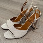 BNWT Staud White Textured Solange 100MM Block Photo 1