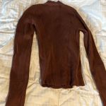 Abercrombie & Fitch | Keyhole Ribbed Sweater Turtleneck Brown XXS Photo 3