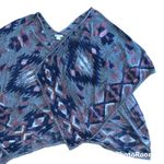 Lucky Brand  Open Front Waterfall Aztec Poncho Wrap Shawl Sweater One Size Photo 6