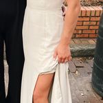 Cream Cross Neck Gown Tan Size 0 Photo 2