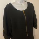 Sharagano  career black shirt dress gold snaps size 14 Photo 1