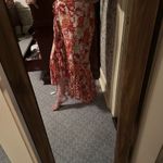 Raga  Anthropologie maxi hi lo floral reds ruffle hem large l boho Photo 8