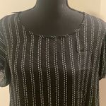 Lily White - Short sleeve,‎ stripe, black and white blouse Size M Photo 1