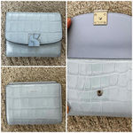 Kate Spade Dakota Croc Embossed Bifold Flap Leather Wallet North Star Photo 2