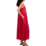 Madewell NWT  Habotai Silk Tiered Halter Dress Watermelon Red High Neck Size XXS Photo 1