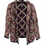 Le Temps Des Cerises Boho Western Rodeo Grandma Open Sweater Cardigan SZ M Multiple Size M Photo 0