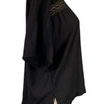 Levi's  Womens Blouse Top Shirt Lace Trim Dolman Sleeve Pullover Black Small Photo 4