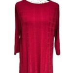 J. Jill M Wearever Collection Red Textured Knit Tunic Dress Minimalist Academia Size M Photo 0