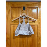 Aerie  Real Sunnie Wireless Bra 38DD Light Grey Lace Racerback Comfort Photo 1