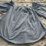 H&M Baby Blue 100% Cotton Popcorn Bell Sleeve Blouse, size 6 Photo 0