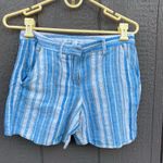 BCBGeneration blue stripes linen and cotton top and shorts women’s size XS Photo 4