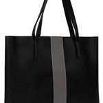 Vince Camuto Luck Tote in Black with Grey Stripe Photo 3