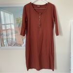 Lou Lou Everyday Nursing Maternity Dress in Cooper Size Large Orange Photo 3
