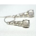 Source Unknown Vintage Party Glam Black/Clear Cut Crystal Silver Tone 3/4" Drop Hook Earrings Photo 2