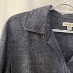 Coldwater Creek  100% Linen 3/4 Sleeve Blue Button Down Shirt Size XL Photo 4