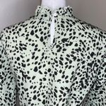 SheIn All Over Animal Print Pleated High Neck Balloon Sleeve Dress Sz Large Photo 3