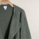 J.Crew Vanessa Cotton Open Front Sweater Jacket Heather Olive Green size L Photo 3