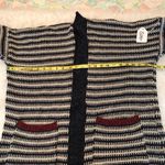Handmade Open front hand knitted cardigan sweater drop shoulder horizontal stripes Photo 6