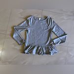 J.Crew  basic long sleeve peplum tee gray Size S big cotton lightweight Photo 15