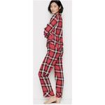 Victoria's Secret  Shimmer‎ Cotton Flannel long sleeve Pajama Set black pink plaid Photo 1