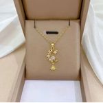 Star Moon Titanium Steel Copper Hollow Out Bracket Gold Photo 5