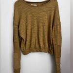 Free People  5 Star Tee Golden Palm Raw Hems Distressed Grunge Sweatshirt M Photo 2