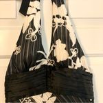 Lyndia Floral Cream and Black Halter, Backless Dress Size 2 Photo 2
