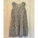 Lucky Brand  100% linen blue floral vneck dress small Photo 2