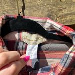 Long sleeve lightweight flannel plaid shirt sz medium red vintage button woman Photo 4