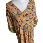 Rusty Dusty Boho Floral Maxi , 3/4 Puff Sleeve Dress Womens Size Medium Photo 9