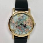 Decree  women world map dial watch gold tone quartz analog 30mm running Photo 0