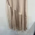 Free People Intimately  Womens Dress Medium Champagne Midi Dress Satin Sleeveless Photo 2