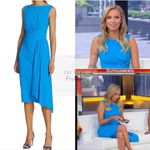 Chiara Boni La Petite Robe Cinthia Drape Front Sheath Dress Blue Photo 10