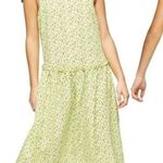 Topshop NWT  Floral Print Drop Waist MIDI Dress, Size 6 US Women’s “Lime” Color Photo 3